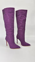 STIVALI STRASS VIOLA