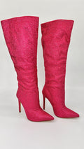 STIVALI STRASS FUCSIA