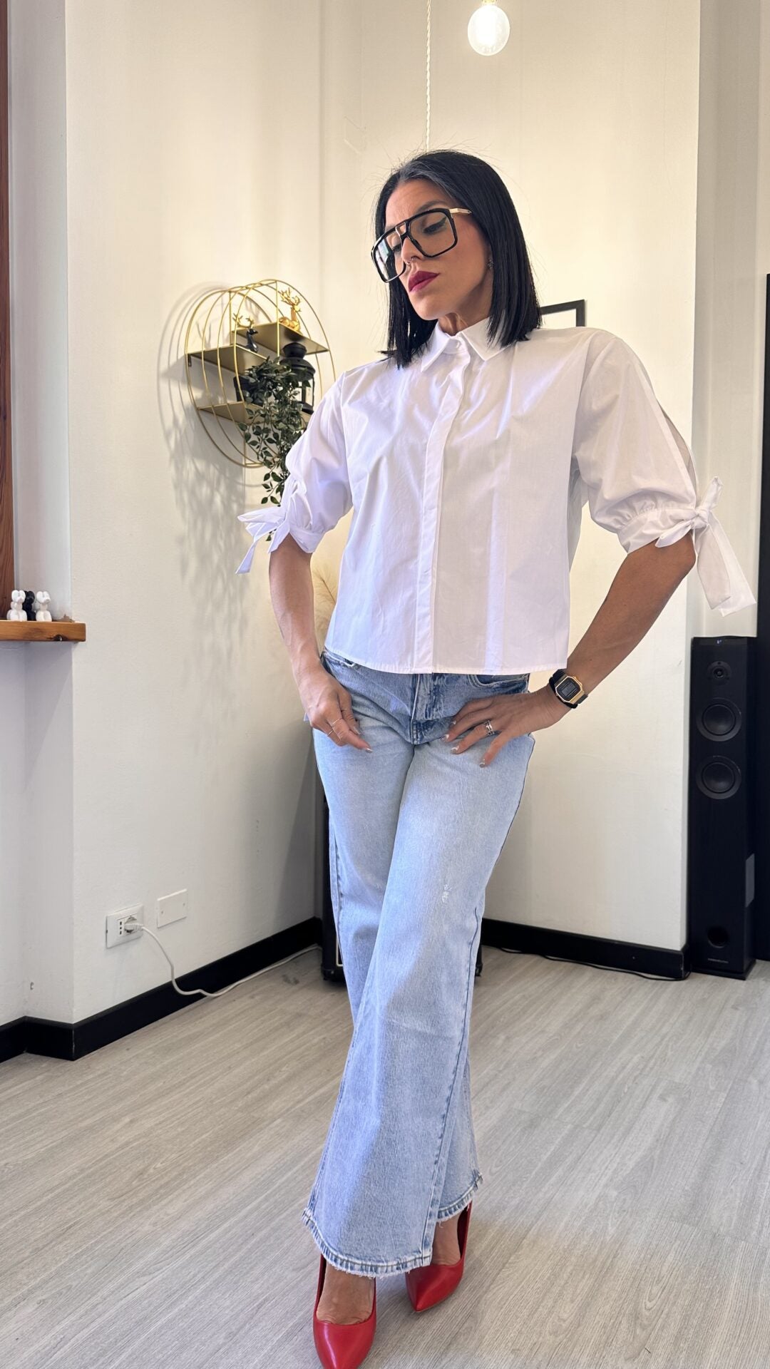 CAMICIA CON FIOCCO BIANCA