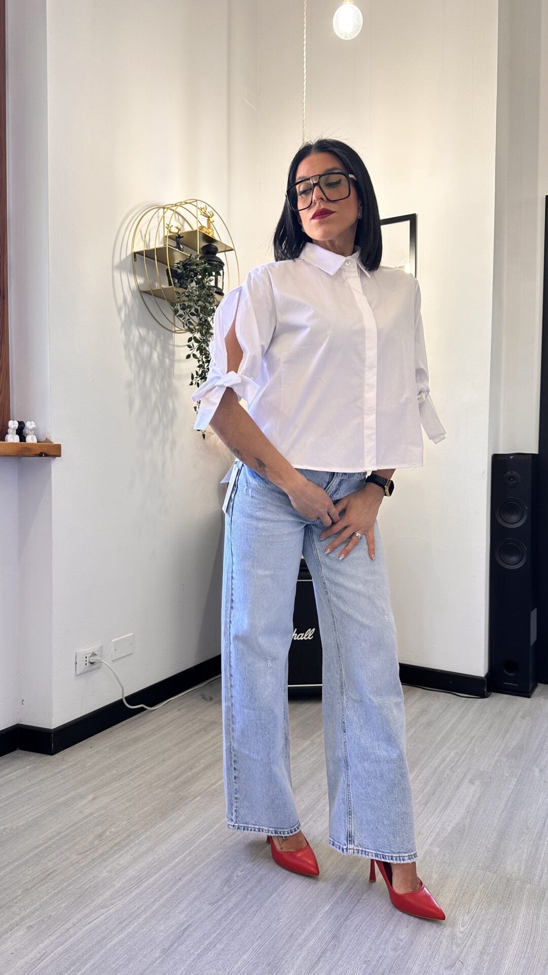 CAMICIA CON FIOCCO BIANCA