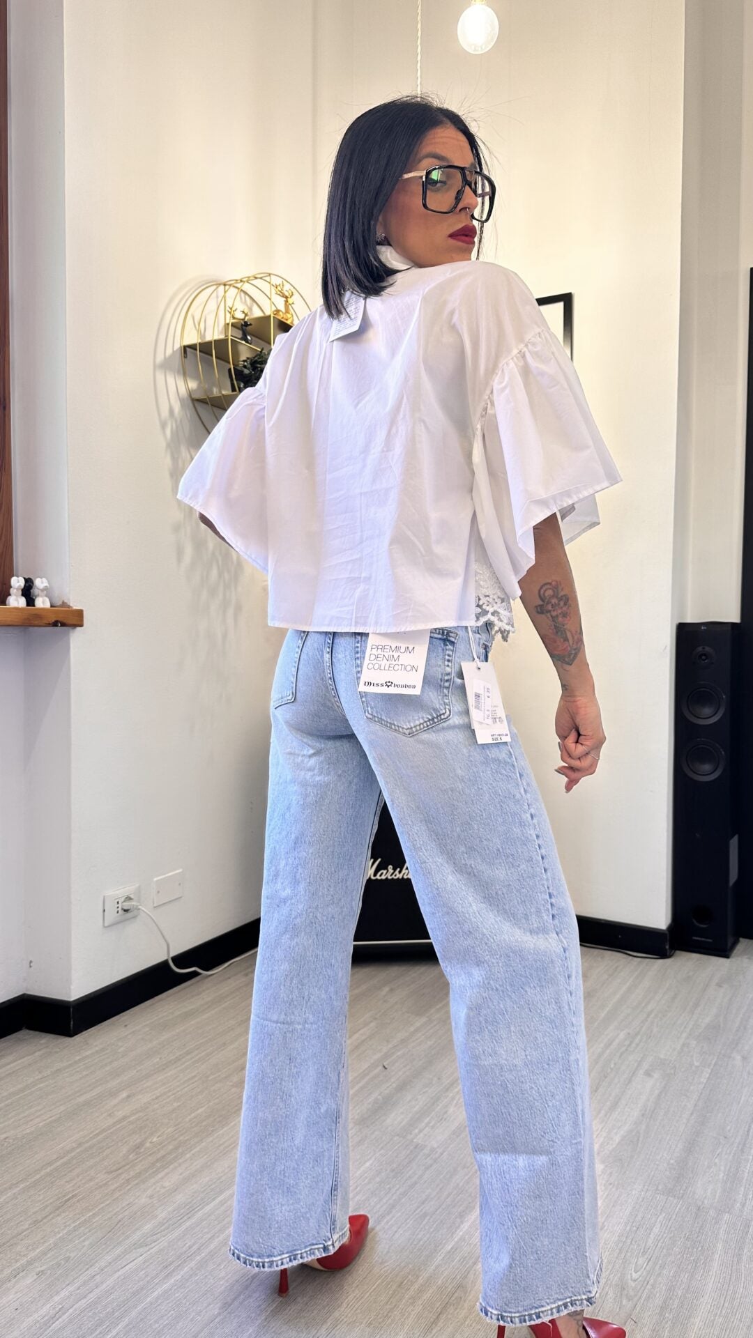 CAMICIA MANICA CORTA MACRAME