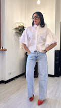 CAMICIA MANICA CORTA MACRAME