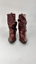 TEXANO RISVOLTO CON FIBBIE BORDEAUX