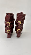 TEXANO RISVOLTO CON FIBBIE BORDEAUX