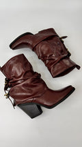 TEXANO RISVOLTO CON FIBBIE BORDEAUX