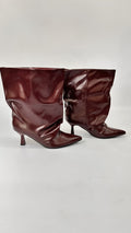 STIVALETTI OVERSIZE BASSI BORDEAUX