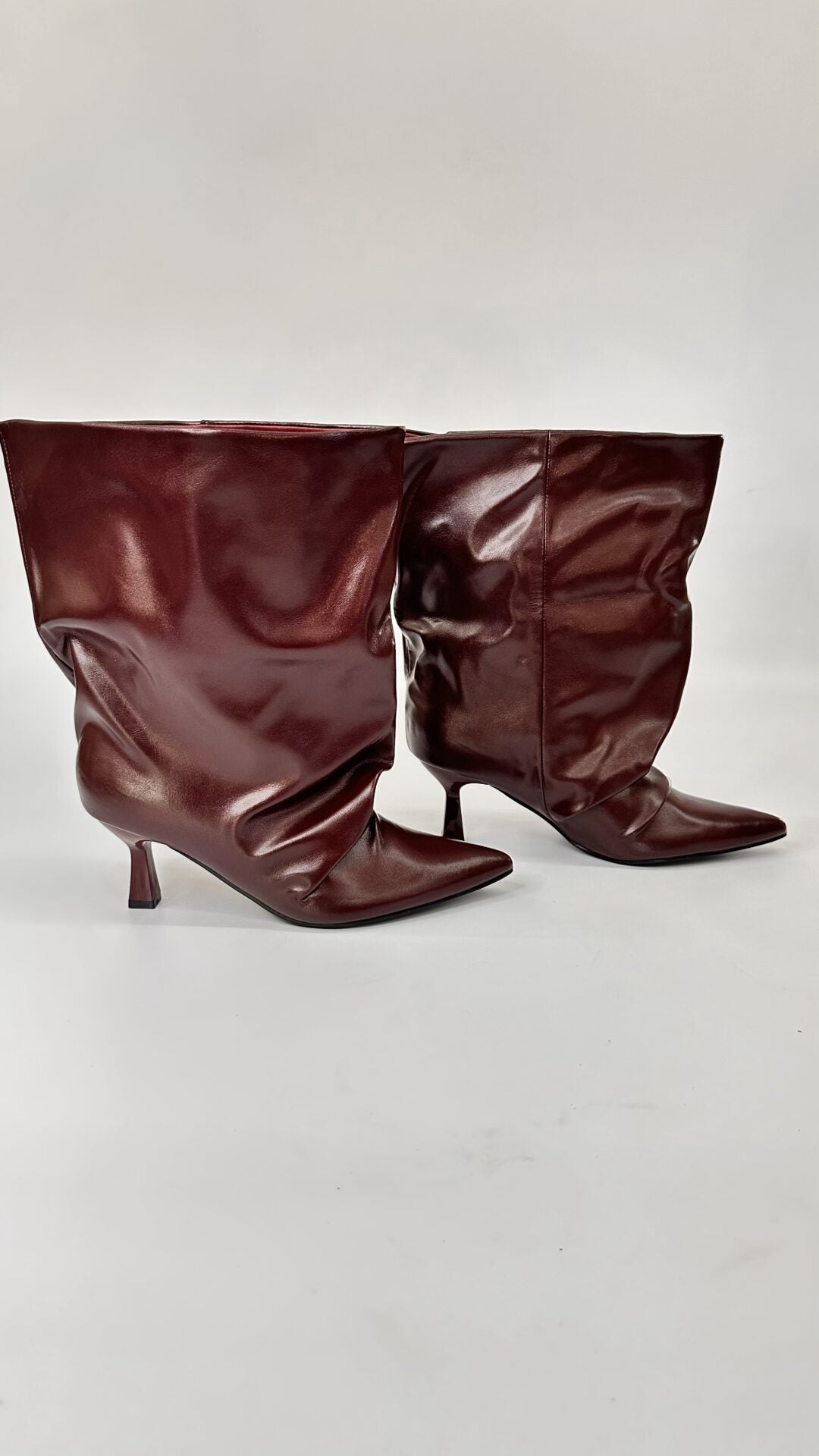 STIVALETTI OVERSIZE BASSI BORDEAUX