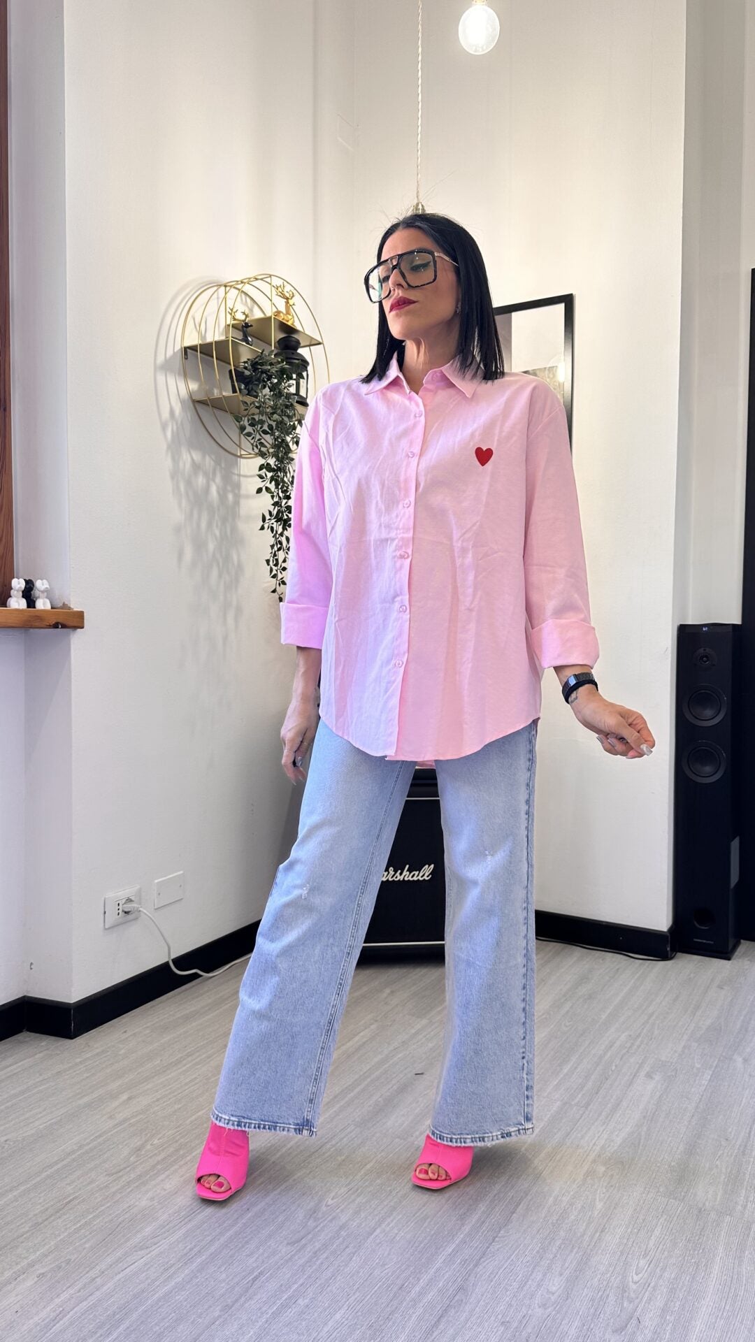 CAMICIA CUORICINO ROSA