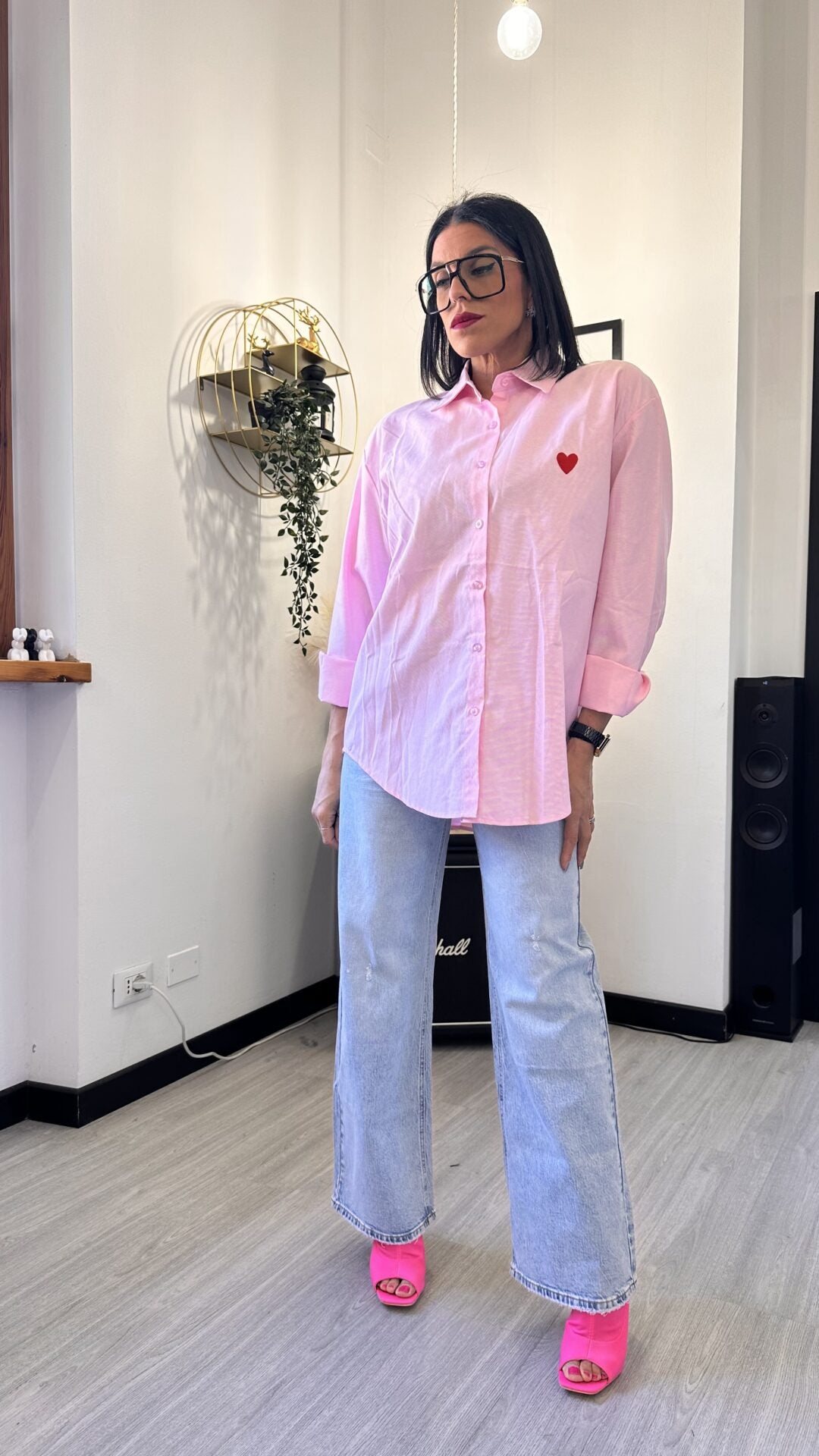 CAMICIA CUORICINO ROSA