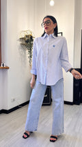 CAMICIA CUORICINO A RIGHE AZZURRA