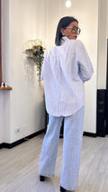 CAMICIA CUORICINO A RIGHE AZZURRA