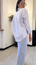 CAMICIA CUORICINO A RIGHE AZZURRA