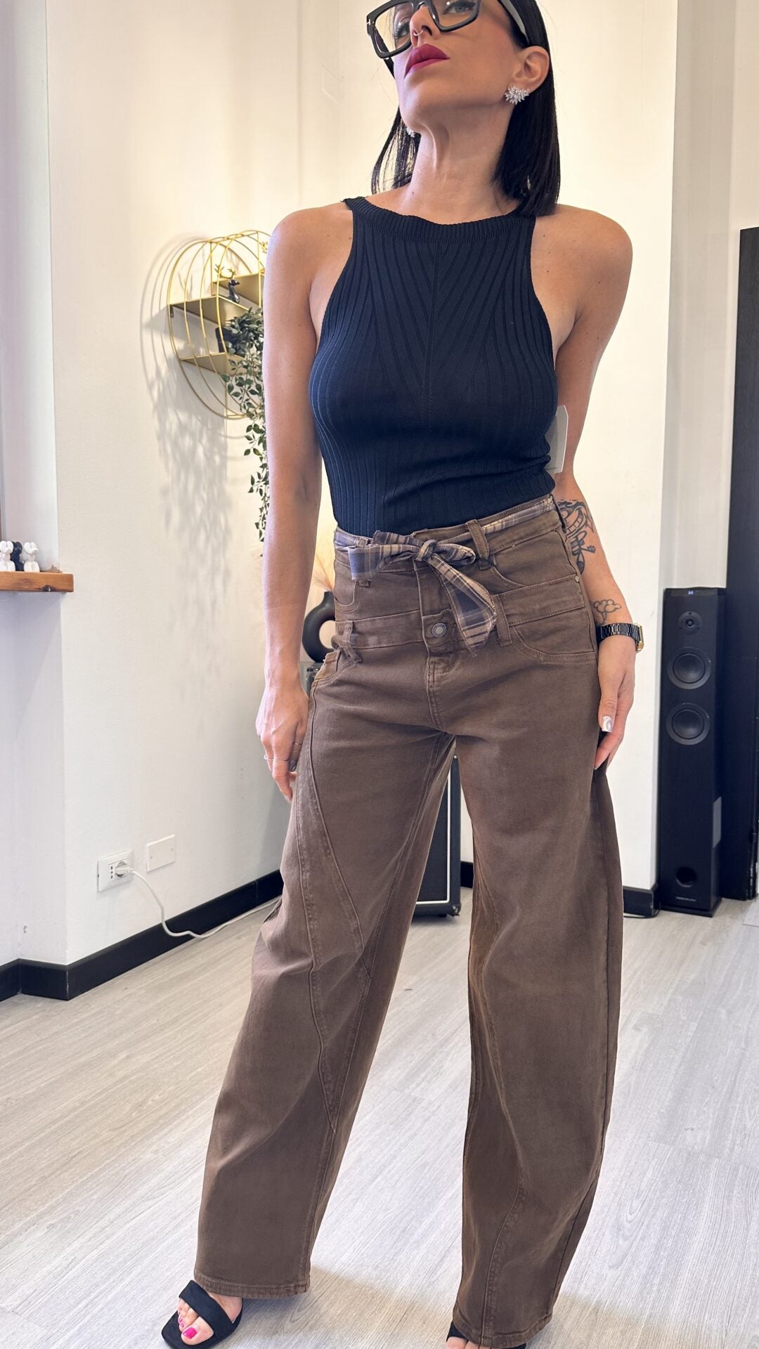 423 JEANS DOUBLE MARRONE