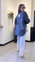 CAMICIA VELATA BLU