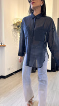 CAMICIA VELATA BLU