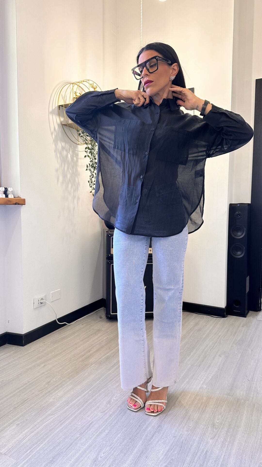 CAMICIA VELATA NERA
