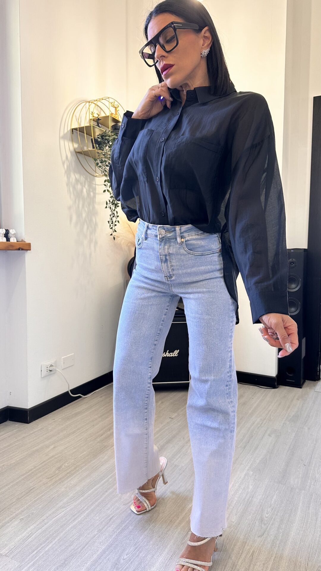 CAMICIA VELATA NERA