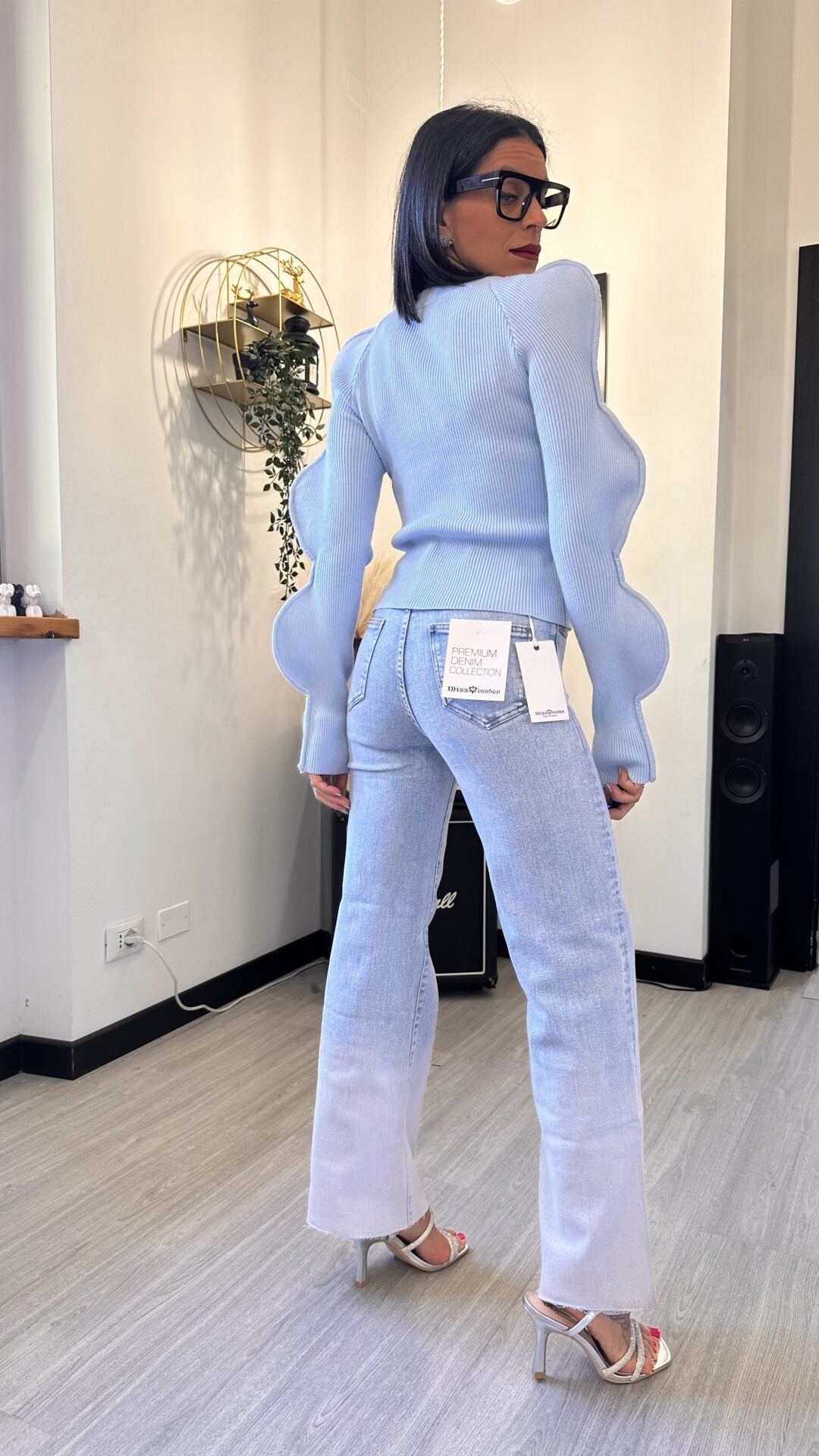 MAGLIONCINO ONDULATO AZZURRO