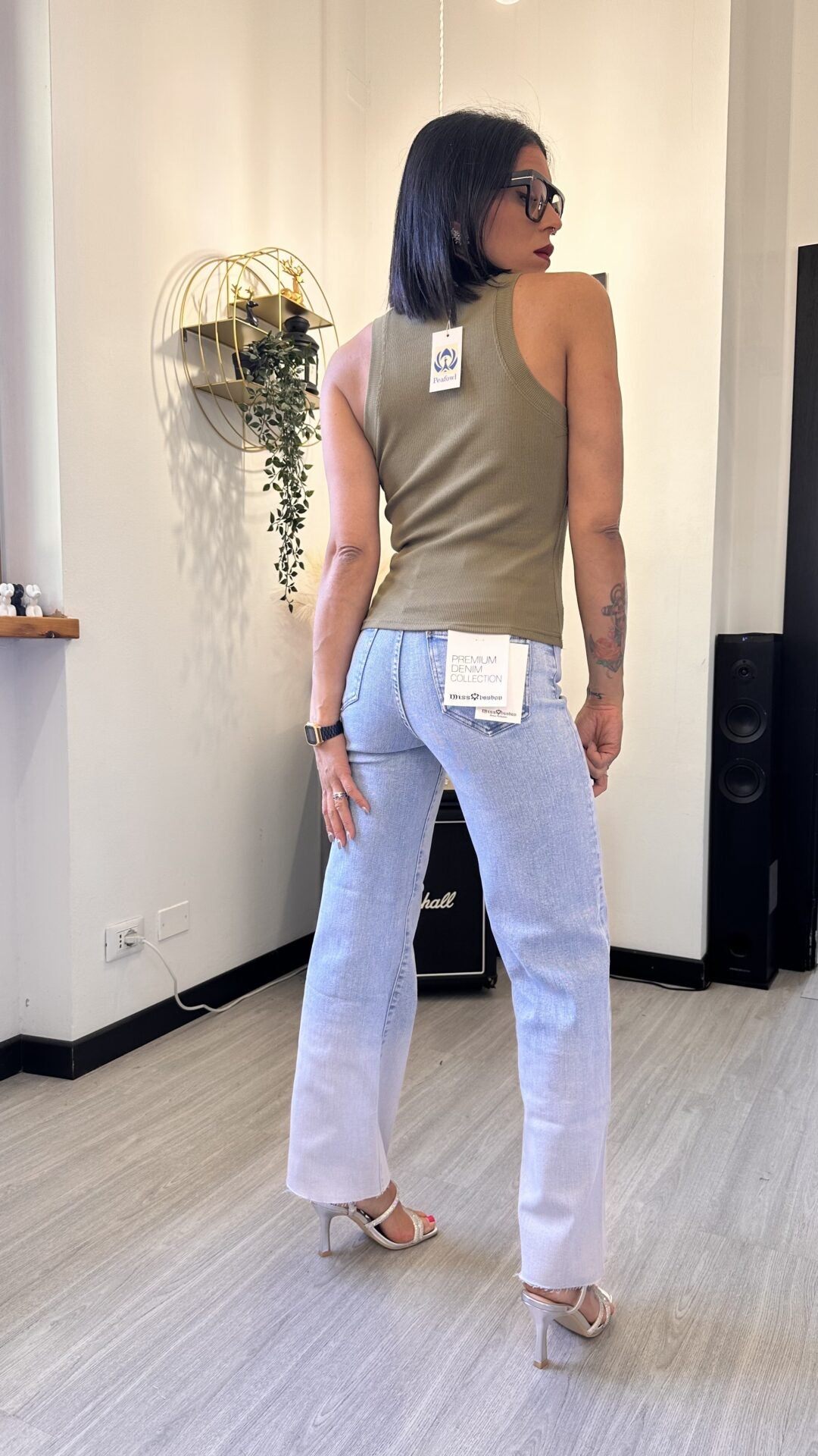 TOP CANETTATO SHINE MILITARE