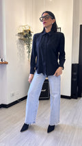 CAMICIA BOTTONI TONDI NERA