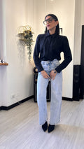 CAMICIA BOTTONI TONDI NERA