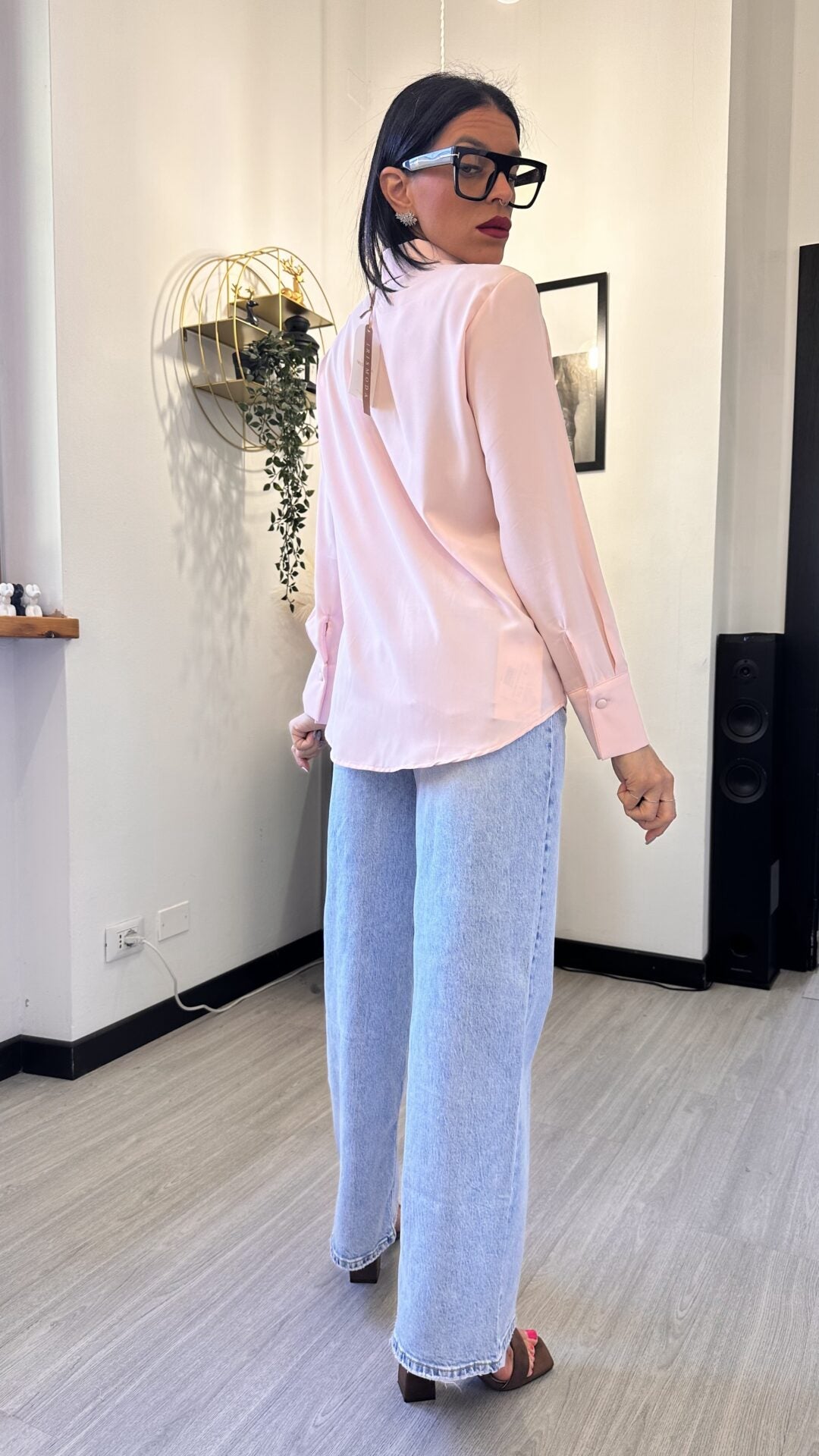 CAMICIA BOTTONI TONDI ROSA