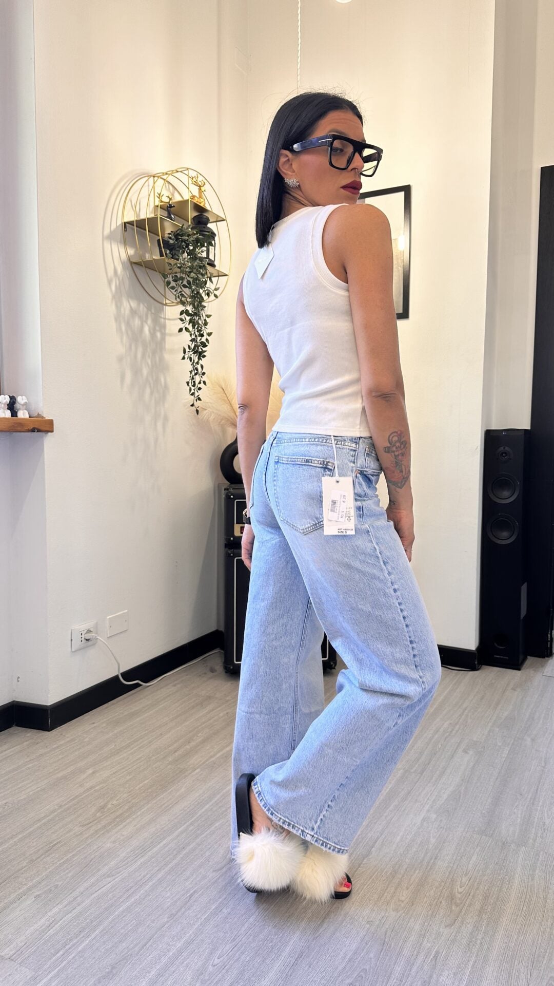 TOP CANETTATO BASIC BIANCO