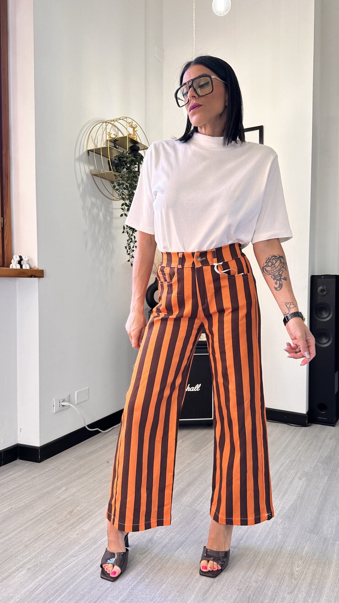 JEANS RIGA ARANCIO/CIOCCO