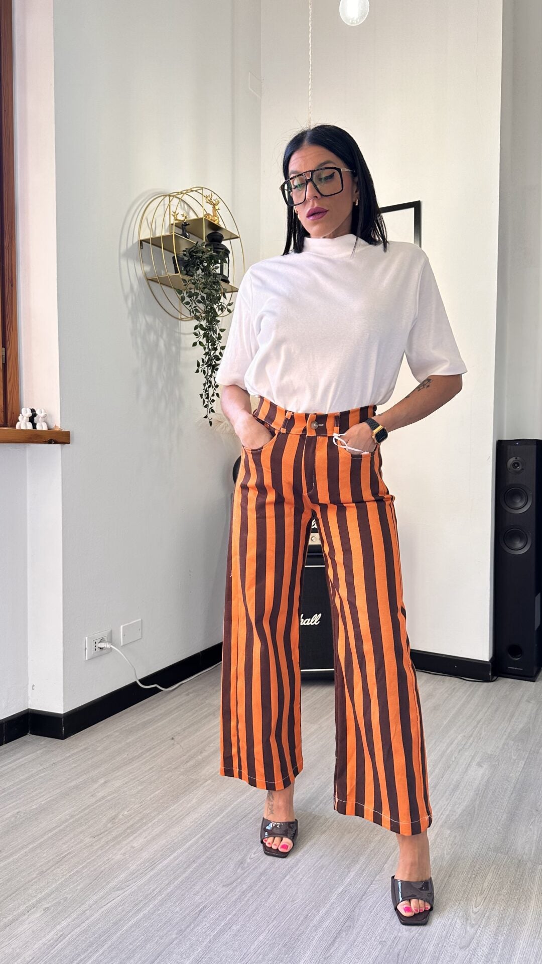 JEANS RIGA ARANCIO/CIOCCO