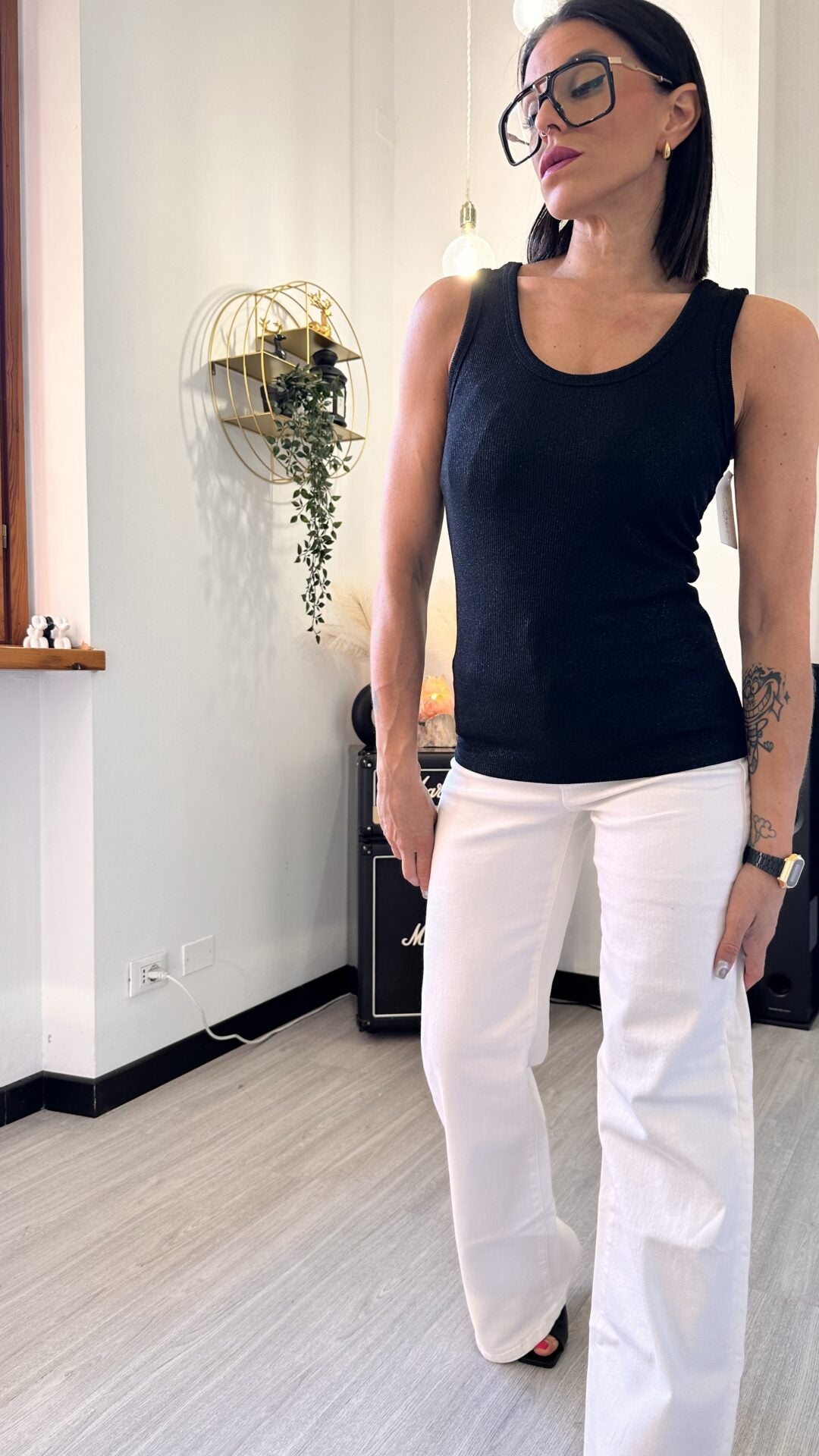 CANOTTA LUREX NERA