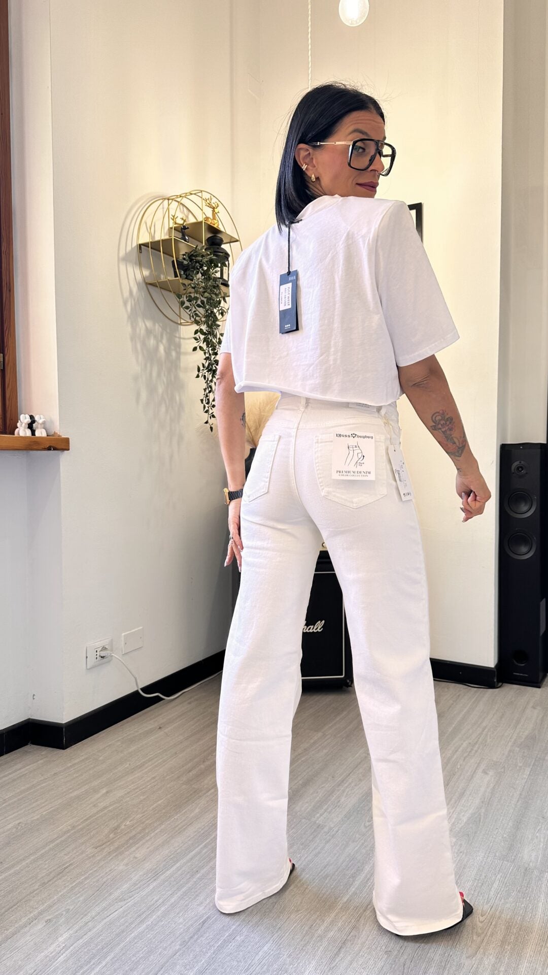 T-SHIRT SPALLINE IMBOTTITE BIANCO