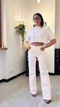 T-SHIRT SPALLINE IMBOTTITE BIANCO