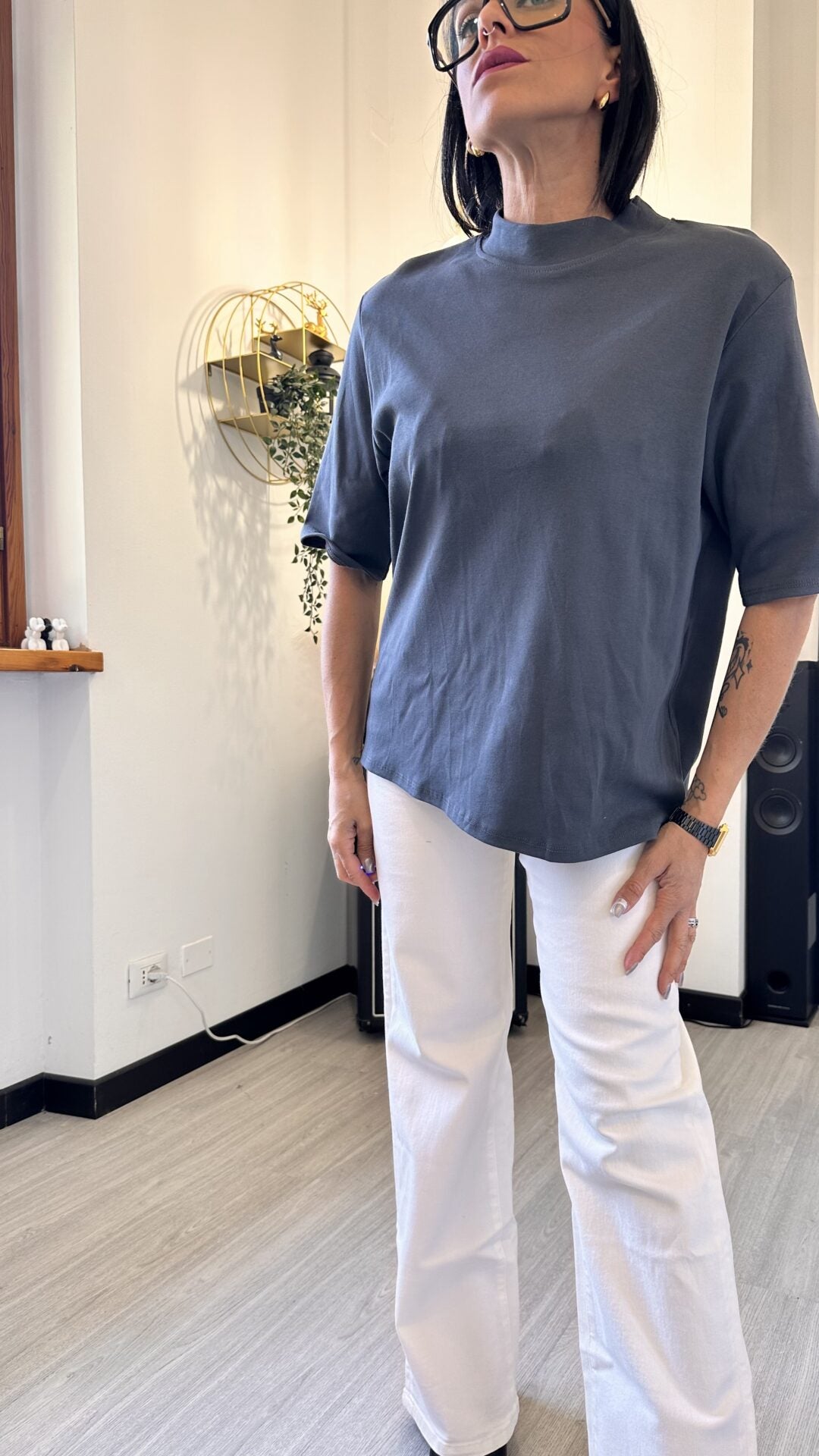 T-SHIRT TAGLIO UOMO GRIGIA SCURA