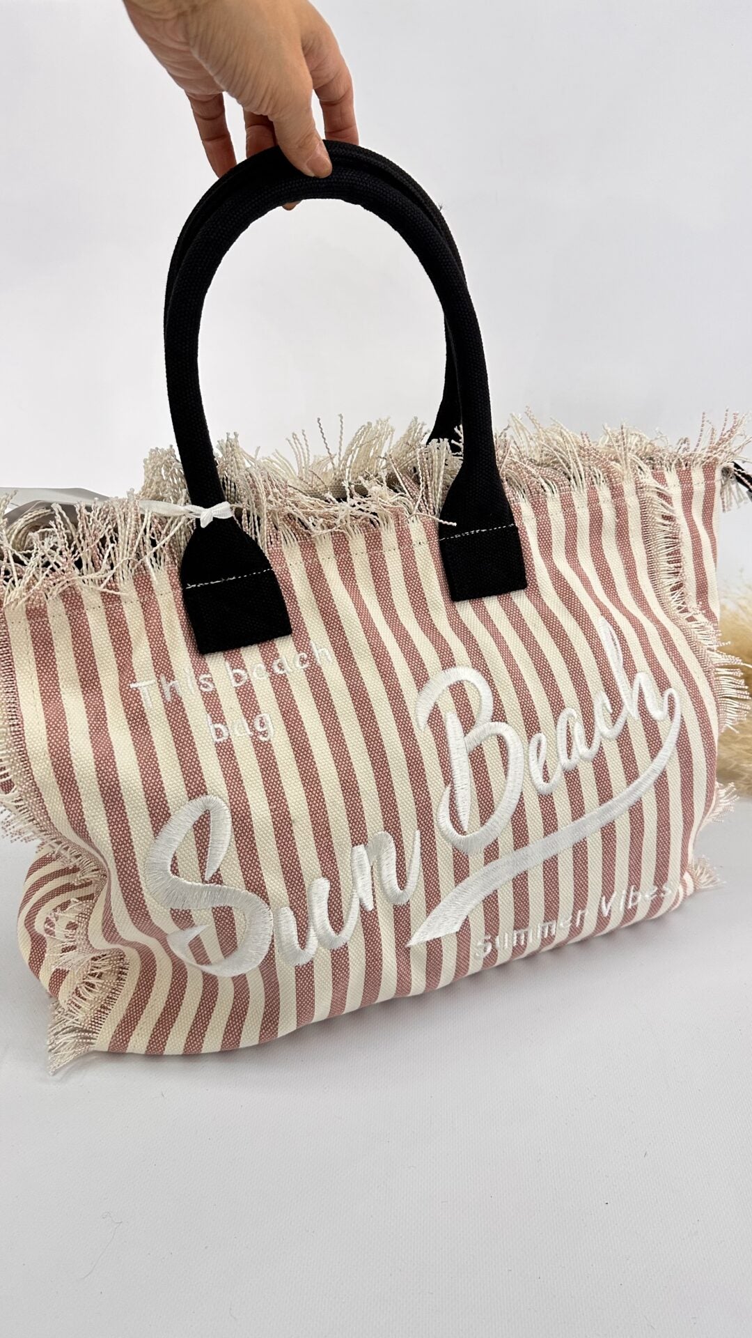BORSA SUN BEACH A RIGHE ROSA