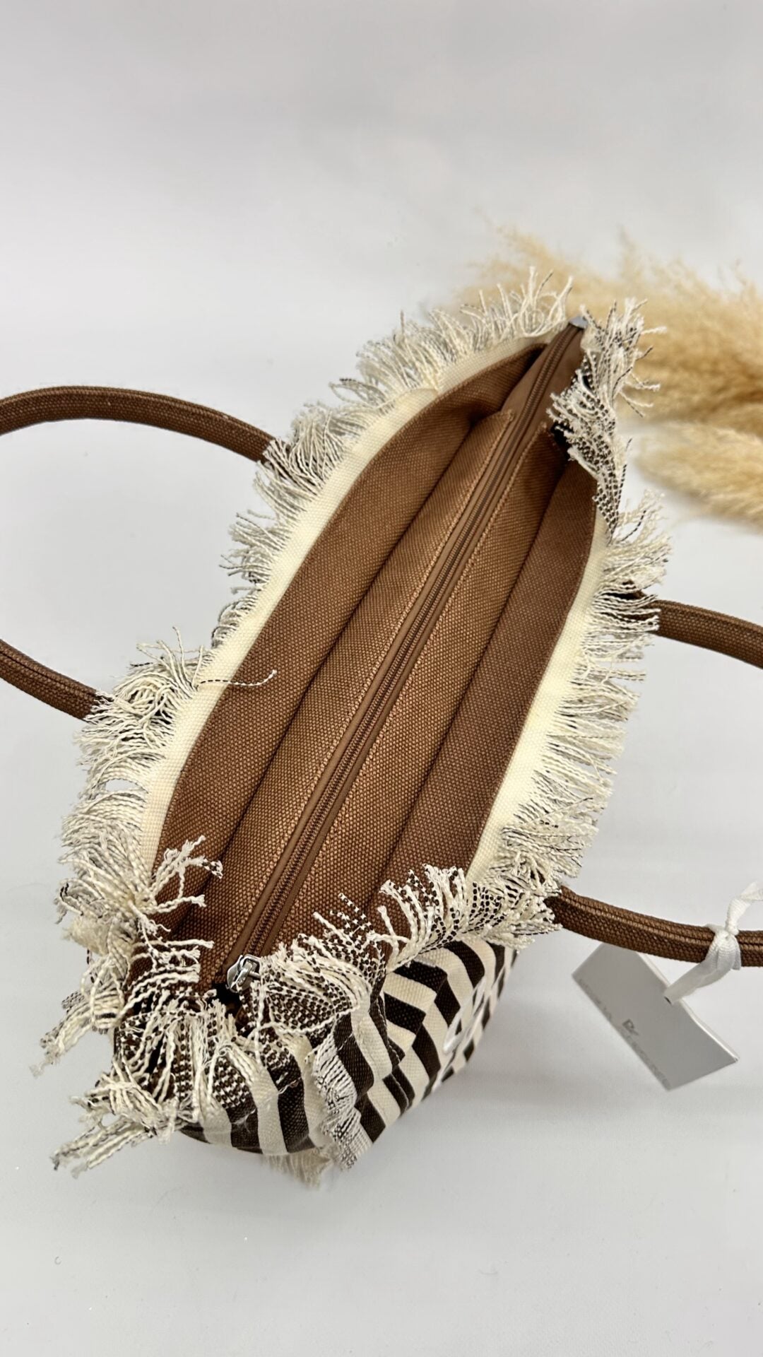 BORSA SUN BEACH A RIGHE MARRONE