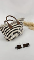 BORSA SUN BEACH A RIGHE MARRONE