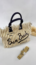 BORSA SUN BEACH A RIGHE BEIGE