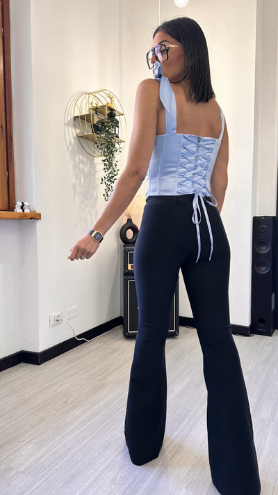 CORSETTO CON FIOCCO AZZURRO (S)