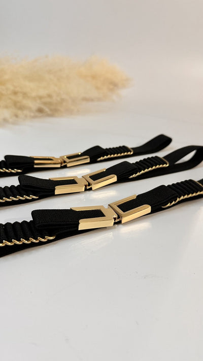 CINTURA ELISABETTA NERA ORO
