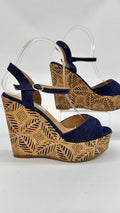 SANDALO CON ZEPPA JEANS SCURO (37/39)