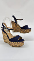 SANDALO CON ZEPPA JEANS SCURO (37/39)