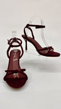 SANDALI SCAMOSCIATI CON FRAGOLINA BORDEAUX
