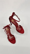 SANDALO CON FIOCCO SIMIL RASO BORDEAUX