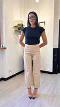 675C JEANS DRITTO CON BOTTONI BEIGE