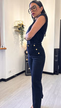 6751 JEANS DRITTO CON BOTTONI NERO