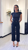 6751 JEANS DRITTO CON BOTTONI NERO