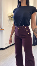 6756 JEANS DRITTO CON BOTTONI BORDEAUX