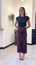 6756 JEANS DRITTO CON BOTTONI BORDEAUX