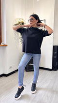 T-SHIRT TAGLIO UOMO NERA