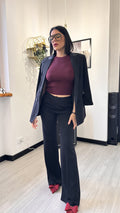 COMPLETO IN SIMIL RASO NERO